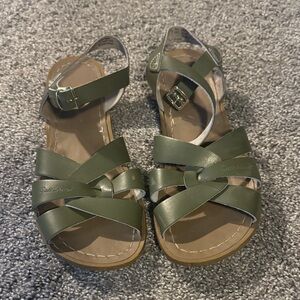 Salt Water Sandals by Hoy Olive Green Strappy Sandals